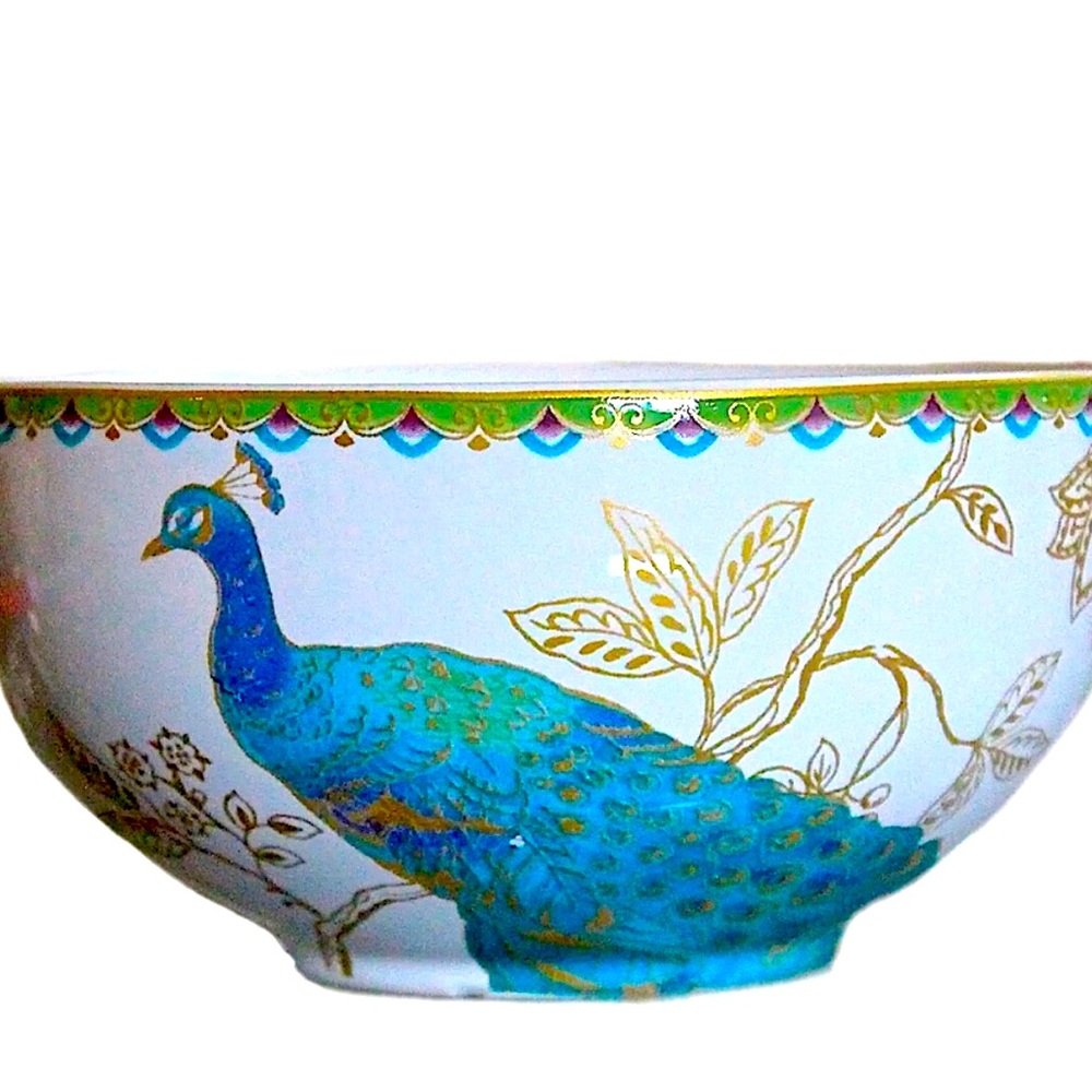 222 FIFTH Peacock Garden Single (1) Porcelain Soup/Cereal Bowl (Retired) - Picture 4 of 6